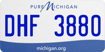 MI license plate DHF3880