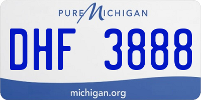 MI license plate DHF3888