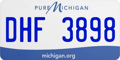 MI license plate DHF3898
