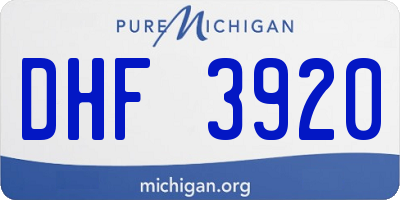 MI license plate DHF3920