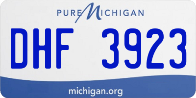 MI license plate DHF3923