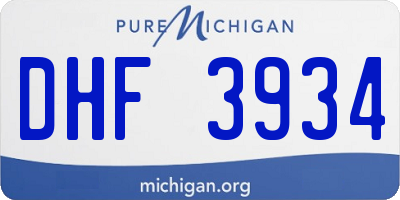 MI license plate DHF3934