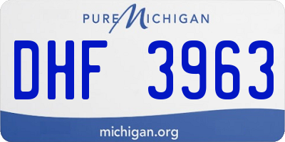 MI license plate DHF3963