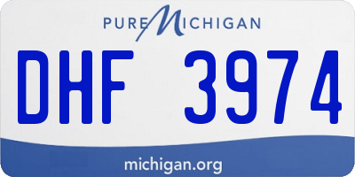 MI license plate DHF3974