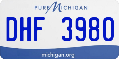 MI license plate DHF3980