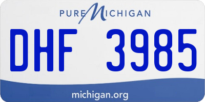 MI license plate DHF3985