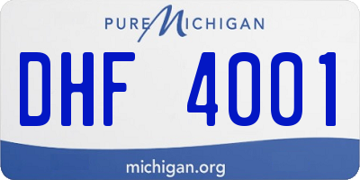 MI license plate DHF4001