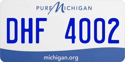 MI license plate DHF4002