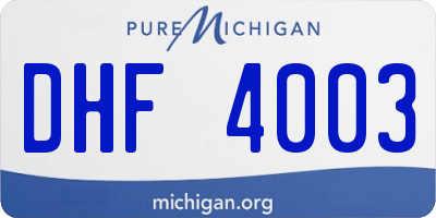 MI license plate DHF4003