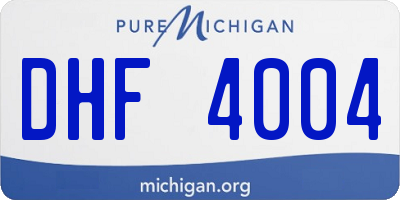 MI license plate DHF4004