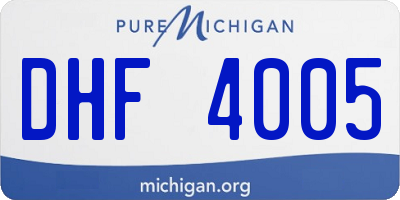 MI license plate DHF4005