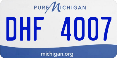 MI license plate DHF4007