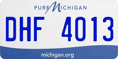 MI license plate DHF4013