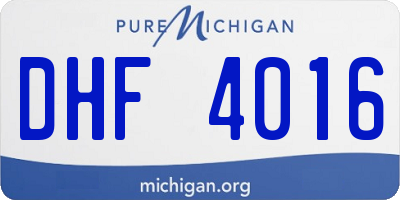 MI license plate DHF4016