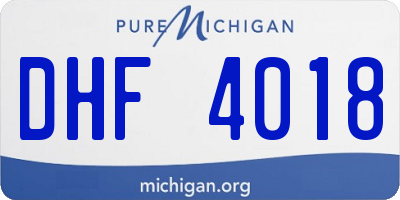 MI license plate DHF4018