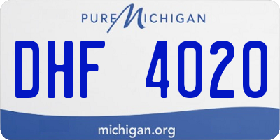 MI license plate DHF4020