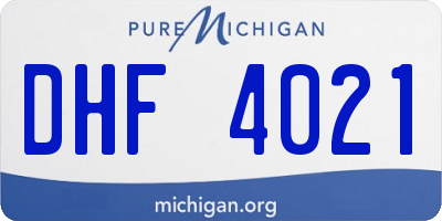 MI license plate DHF4021