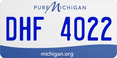 MI license plate DHF4022