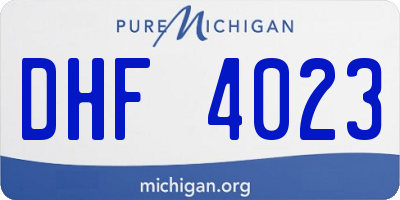 MI license plate DHF4023