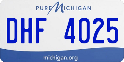 MI license plate DHF4025