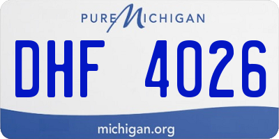 MI license plate DHF4026