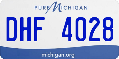 MI license plate DHF4028