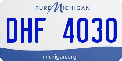 MI license plate DHF4030