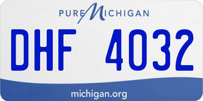 MI license plate DHF4032