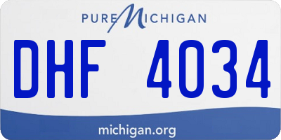 MI license plate DHF4034