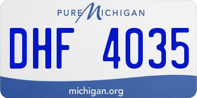 MI license plate DHF4035