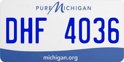 MI license plate DHF4036