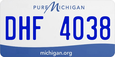 MI license plate DHF4038