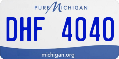 MI license plate DHF4040