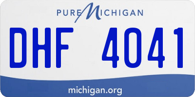 MI license plate DHF4041
