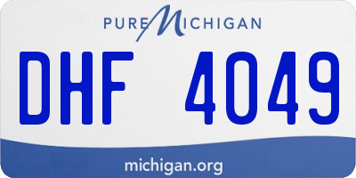 MI license plate DHF4049