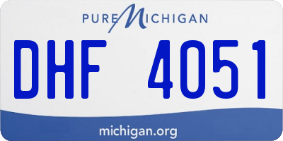 MI license plate DHF4051
