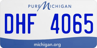 MI license plate DHF4065