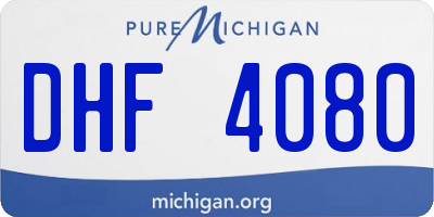 MI license plate DHF4080