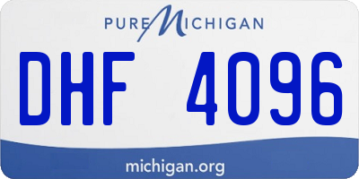 MI license plate DHF4096