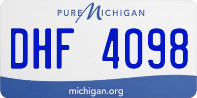 MI license plate DHF4098