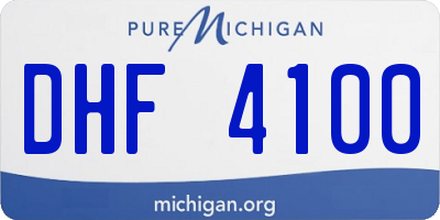 MI license plate DHF4100