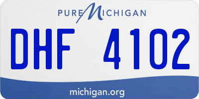 MI license plate DHF4102