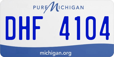 MI license plate DHF4104