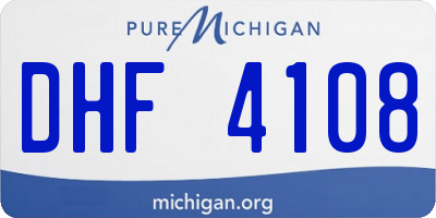 MI license plate DHF4108