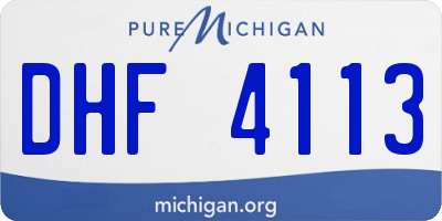 MI license plate DHF4113