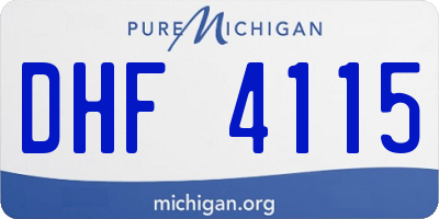 MI license plate DHF4115