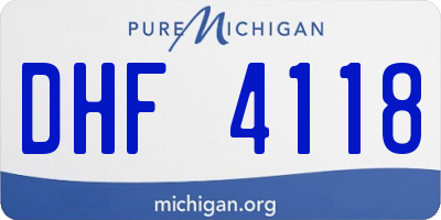 MI license plate DHF4118