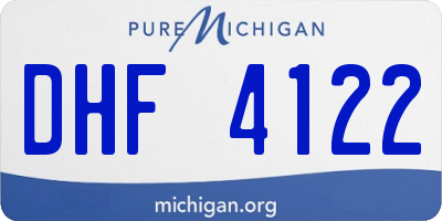 MI license plate DHF4122
