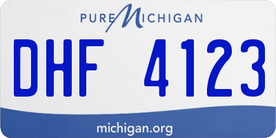 MI license plate DHF4123