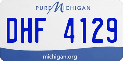 MI license plate DHF4129